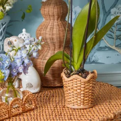 Vases | Vases & Planters<Mrs. Alice Scalloped Rattan Planter
