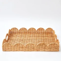 Trays | Trays<Mrs. Alice Scalloped Rattan Tray