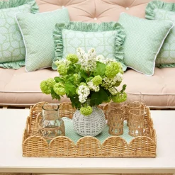 Trays | Trays<Mrs. Alice Scalloped Rattan Tray