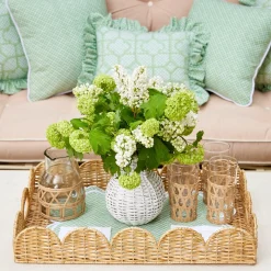 Trays | Trays<Mrs. Alice Scalloped Rattan Tray
