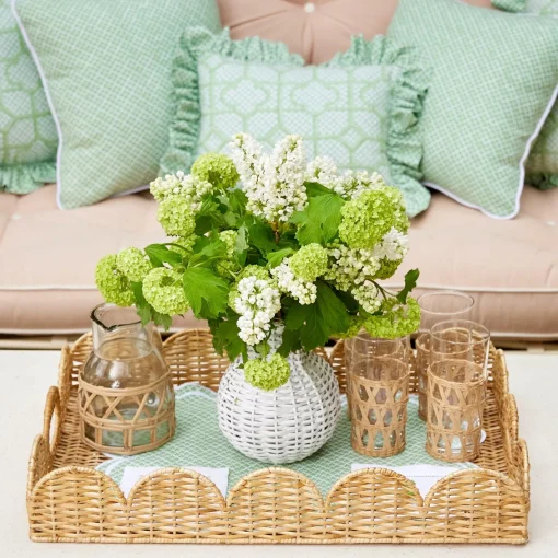 Trays | Trays<Mrs. Alice Scalloped Rattan Tray