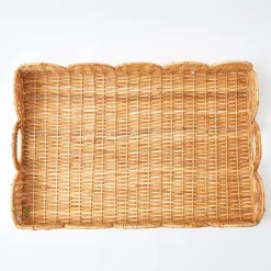 Trays | Trays<Mrs. Alice Scalloped Rattan Tray