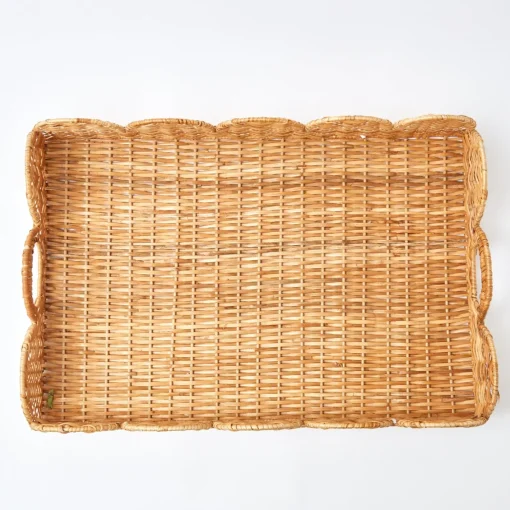 Trays | Trays<Mrs. Alice Scalloped Rattan Tray