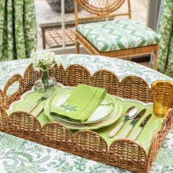 Trays | Trays<Mrs. Alice Scalloped Rattan Tray