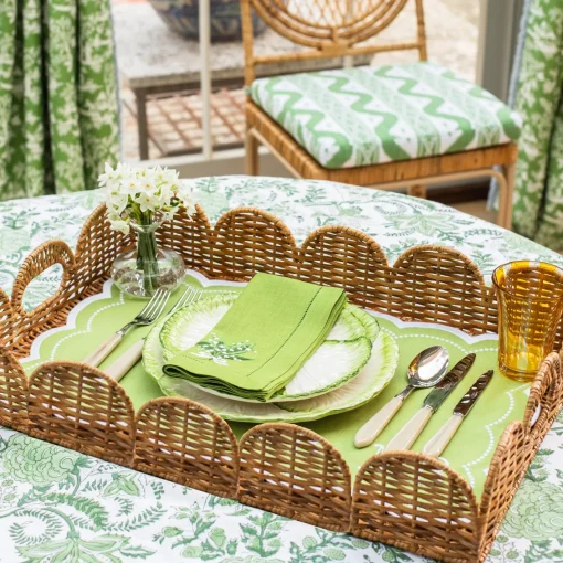Trays | Trays<Mrs. Alice Scalloped Rattan Tray