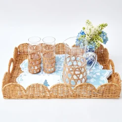 Trays | Trays<Mrs. Alice Scalloped Rattan Tray