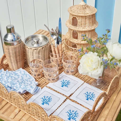 Trays | Trays<Mrs. Alice Scalloped Rattan Tray