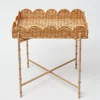 Trays | Trays<Mrs. Alice Scalloped Rattan Tray With Stand