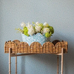 Trays | Trays<Mrs. Alice Scalloped Rattan Tray With Stand