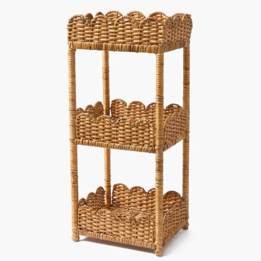 Furniture | Furniture<Mrs. Alice Scalloped Tiered Rattan Side Table