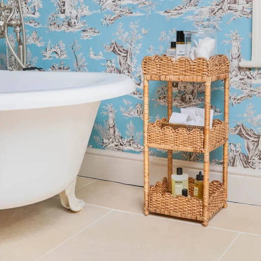 Furniture | Furniture<Mrs. Alice Scalloped Tiered Rattan Side Table