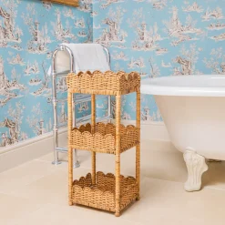 Furniture | Furniture<Mrs. Alice Scalloped Tiered Rattan Side Table