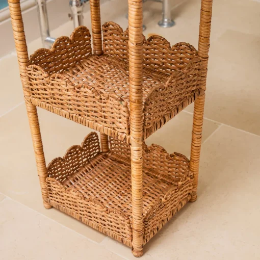 Furniture | Furniture<Mrs. Alice Scalloped Tiered Rattan Side Table