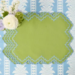 Summer Table Linen | Placemats<Mrs. Alice Scarlett Green & Blue Placemats (Set of 4)