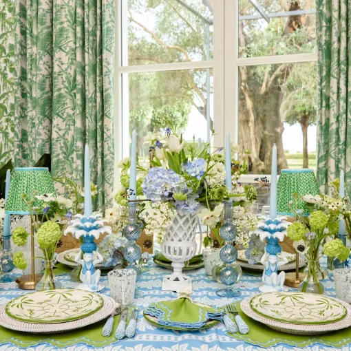 Summer Table Linen | Placemats<Mrs. Alice Scarlett Green & Blue Placemats (Set of 4)