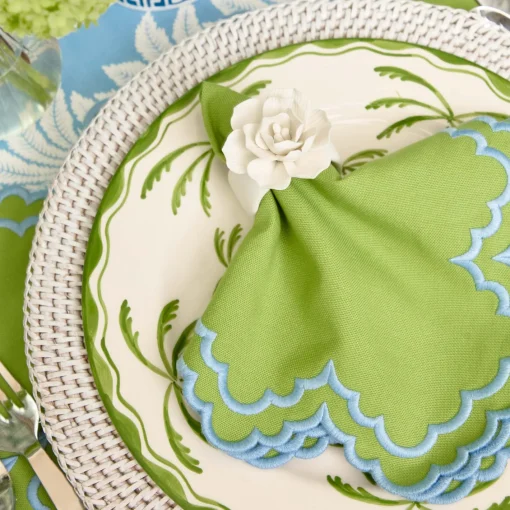 Summer Table Linen | Table Linen Sets<Mrs. Alice Scarlett Green & Blue Placemats & Napkins (Set of 4)