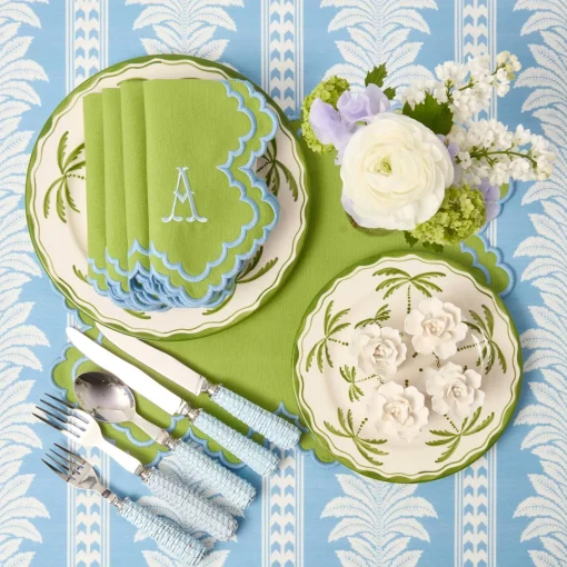 Summer Table Linen | Placemats<Mrs. Alice Scarlett Green & Blue Placemats (Set of 4)