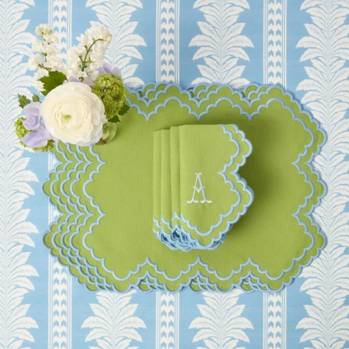 Summer Table Linen | Placemats<Mrs. Alice Scarlett Green & Blue Placemats (Set of 4)