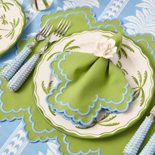 Summer Table Linen | Placemats<Mrs. Alice Scarlett Green & Blue Placemats (Set of 4)