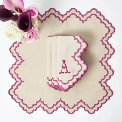 Summer Table Linen | Table Linen Sets<Mrs. Alice Scarlett Sand Placemats & Napkins (Set of 4)