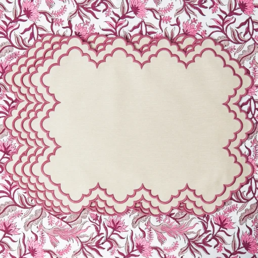 Summer Table Linen | Table Linen Sets<Mrs. Alice Scarlett Sand Placemats & Napkins (Set of 4)