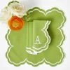 Summer Table Linen | Napkins<Mrs. Alice Serena Apple Green Scalloped Napkins (Set of 4)