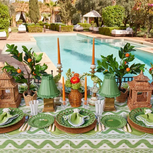 Summer Table Linen | Placemats<Mrs. Alice Serena Apple Green Scalloped Placemats (Set of 4)