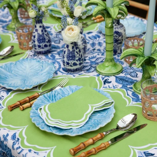 Summer Table Linen | Table Linen Sets<Mrs. Alice Serena Apple Green Scalloped Placemats & Napkins (Set of 4)