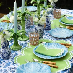 Summer Table Linen | Table Linen Sets<Mrs. Alice Serena Apple Green Scalloped Placemats & Napkins (Set of 4)