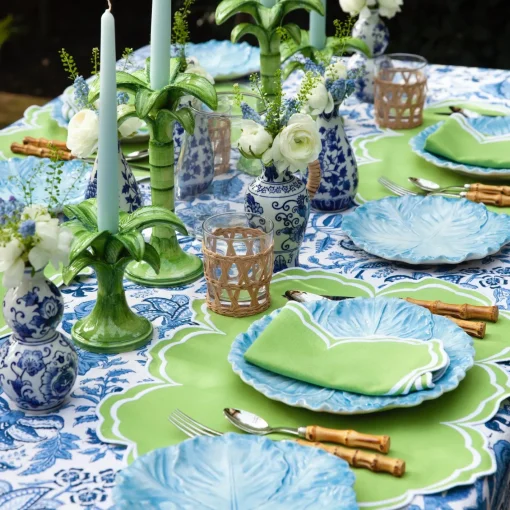 Summer Table Linen | Table Linen Sets<Mrs. Alice Serena Apple Green Scalloped Placemats & Napkins (Set of 4)