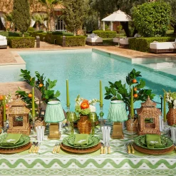 Summer Table Linen | Placemats<Mrs. Alice Serena Apple Green Scalloped Placemats (Set of 4)