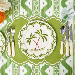 Summer Table Linen | Placemats<Mrs. Alice Serena Apple Green Scalloped Placemats (Set of 4)