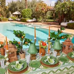 Summer Table Linen | Napkins<Mrs. Alice Serena Apple Green Scalloped Napkins (Set of 4)