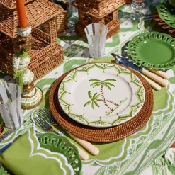 Summer Table Linen | Placemats<Mrs. Alice Serena Apple Green Scalloped Placemats (Set of 4)