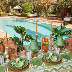 Summer Table Linen | Placemats<Mrs. Alice Serena Apple Green Scalloped Placemats (Set of 4)