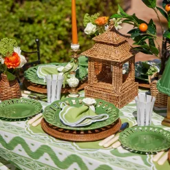 Summer Table Linen | Table Linen Sets<Mrs. Alice Serena Apple Green Scalloped Placemats & Napkins (Set of 4)