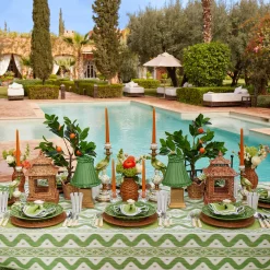 Summer Table Linen | Table Linen Sets<Mrs. Alice Serena Apple Green Scalloped Placemats & Napkins (Set of 4)