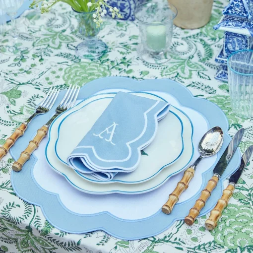 Napkins | Mrs. Alice Monogram<Mrs. Alice Serena Appliqué Blue Napkins (Set of 4)