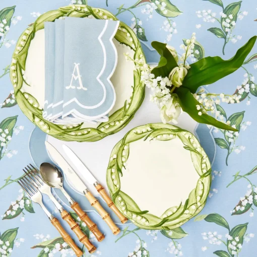 Napkins | Mrs. Alice Monogram<Mrs. Alice Serena Appliqué Blue Napkins (Set of 4)