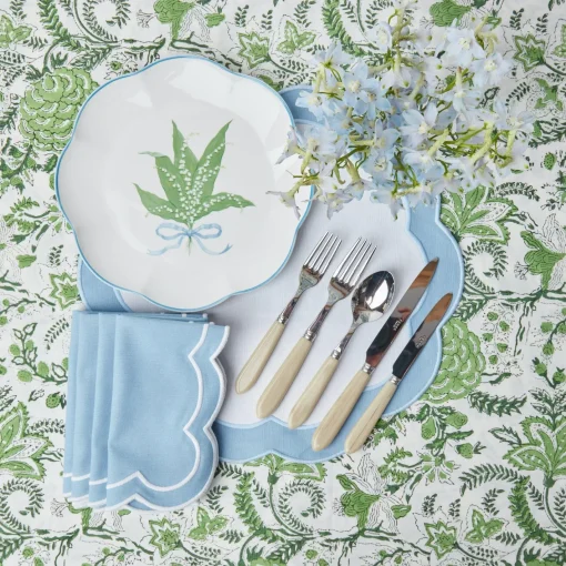 Placemats | For Her<Mrs. Alice Serena Appliqué Blue Placemats (Set of 4)