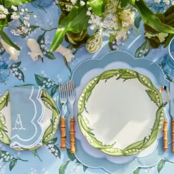 Table Linen Sets | Mrs. Alice Monogram<Mrs. Alice Serena Appliqué Blue Placemats & Napkins (Set of 4)