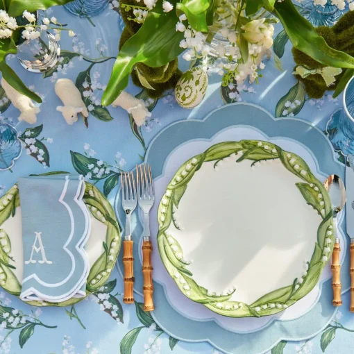 Table Linen Sets | Mrs. Alice Monogram<Mrs. Alice Serena Appliqué Blue Placemats & Napkins (Set of 4)