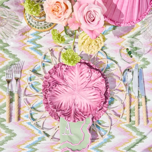 Summer Crockery | Crockery Sets<Mrs. Alice Serena Aubergine Cabbage Dinner & Starter Plates (Set of 8)