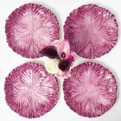 Summer Crockery | Dinner Plates<Mrs. Alice Serena Aubergine Cabbage Dinner Plates (Set of 4)
