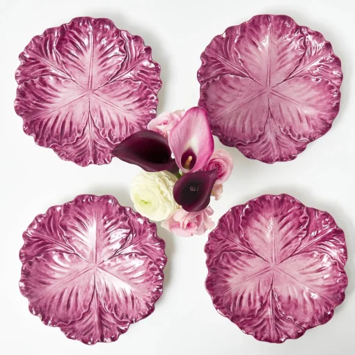 Summer Crockery | Starter Plates<Mrs. Alice Serena Aubergine Cabbage Starter Plates (Set of 4)