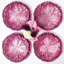 Summer Crockery | Crockery Sets<Mrs. Alice Serena Aubergine Cabbage Dinner & Starter Plates (Set of 8)