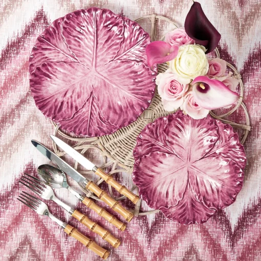 Summer Crockery | Crockery Sets<Mrs. Alice Serena Aubergine Cabbage Dinner & Starter Plates (Set of 8)