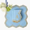 Summer Table Linen | Napkins<Mrs. Alice Serena Blue & Caramel Napkins (Set of 4)