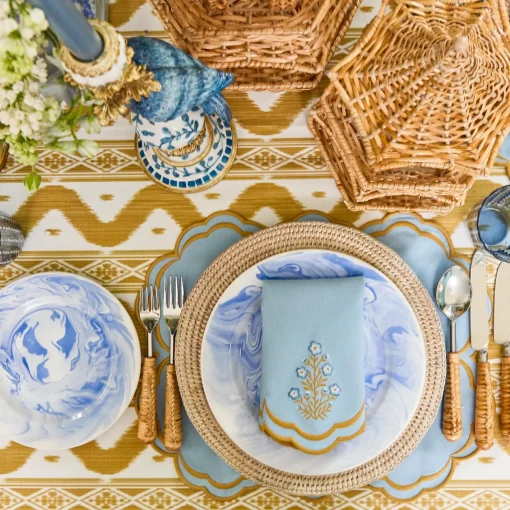 Summer Table Linen | Napkins<Mrs. Alice Serena Blue Carnation Napkins (Set of 4)