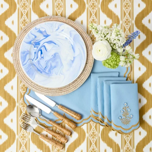 Summer Table Linen | Napkins<Mrs. Alice Serena Blue Carnation Napkins (Set of 4)